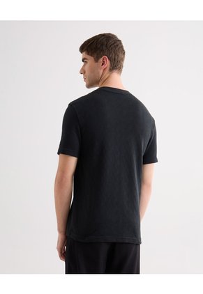 Camiseta Acanalada  Para Hombre Negro Seven Seven