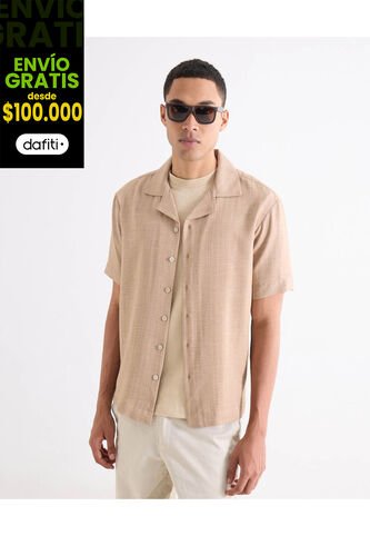 Camiseta Para Hombre Manga Corta Cuello Redondo Color Beige Marca Seven Seven #45092852 Seven Seven