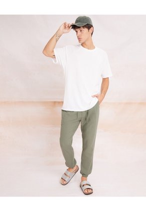 Camiseta Manga Corta Texturizada  Para Hombre Crudo Seven Seven