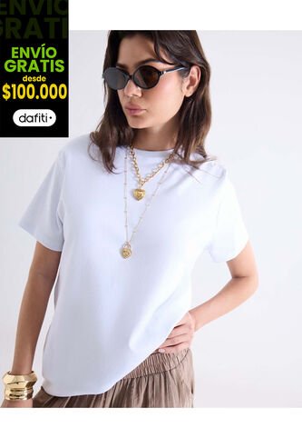 Camiseta Para Mujer Manga Corta Cuello Redondo Color Crudo Marca Seven Seven #28096516 Seven Seven