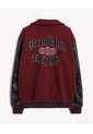 Chaqueta Bomber Bordada  Para Hombre Vino Seven Seven de Seven Seven