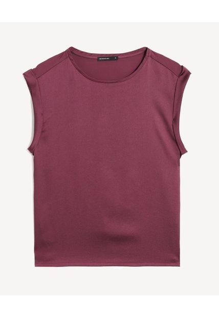Blusa Para Mujer Manga Corta Color Vino Marca Seven Seven #28124092