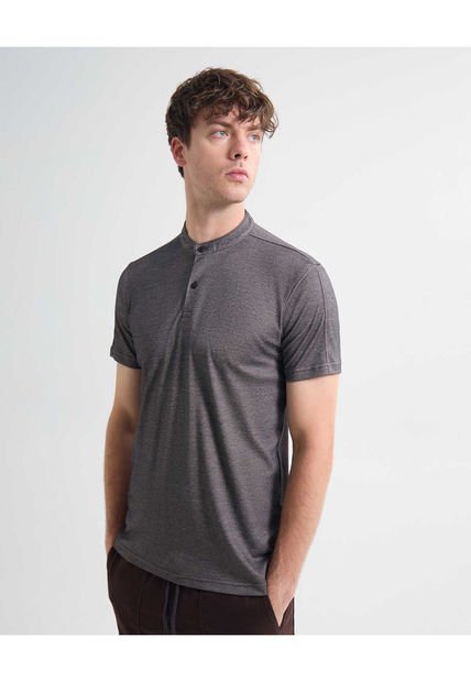 Polo Para Hombre Cuello Mao  Color Gris  Marca Seven Seven #45110883