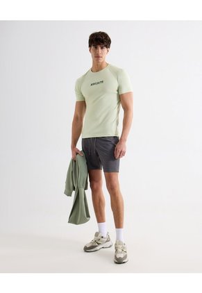 Camiseta Deportiva Estampada  Para Hombre Verde Seven Seven
