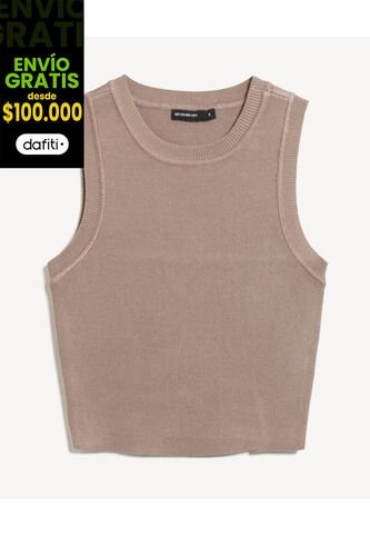 Camiseta Para Mujer Manga Sisa Cuello Redondo Color Taupe Marca Seven Seven #28096459 Seven Seven