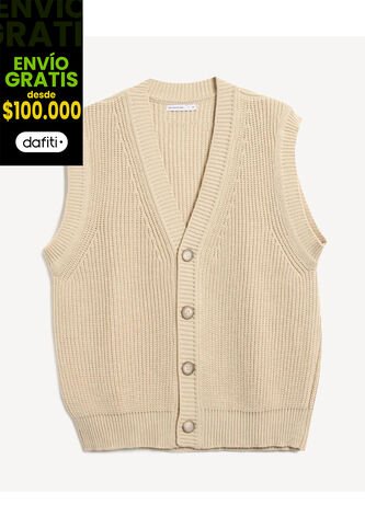 Chaleco Para Hombre Punto Color Beige Marca Seven Seven #45250013 Seven Seven