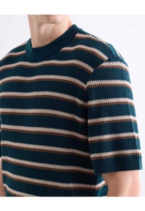 Camiseta Tejida Con Textura  Para Hombre Verde Seven Seven