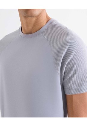 Camiseta Oversize Texturizada  Para Hombre Azul Seven Seven