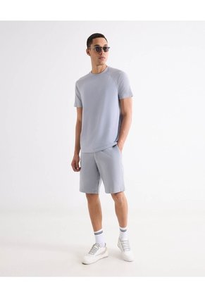 Camiseta Oversize Texturizada  Para Hombre Azul Seven Seven