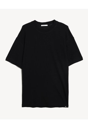 Camiseta Relaxed Tejida Para Hombre Negro Seven Seven
