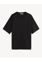 Camiseta Oversize Cuello Redondo  Para Hombre Negro Seven Seven de Seven Seven