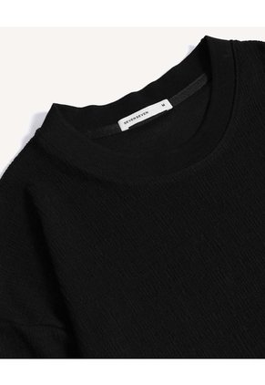 Camiseta Relaxed Tejida Para Hombre Negro Seven Seven