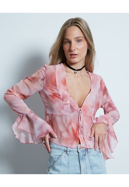 Blusa Para Mujer Manga Larga Color Rosa  Marca Seven Seven #28123874