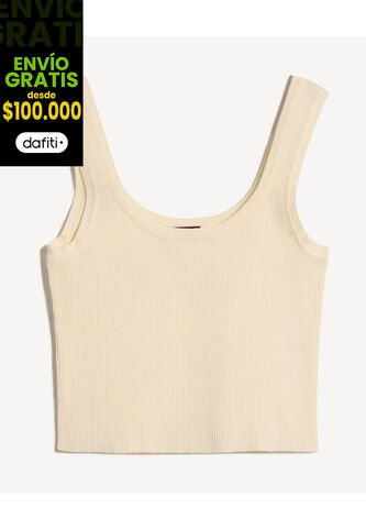 Camiseta Para Mujer Manga Sisa Cuello Redondo Color Crudo Marca Seven Seven #28096423 Seven Seven