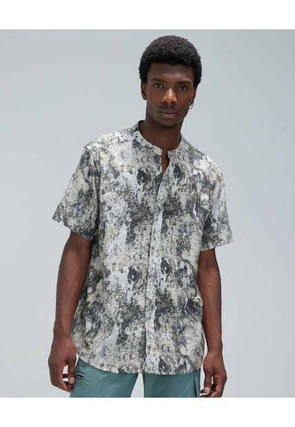 Camisa Para Hombre Manga Corta  Color Cafe  Marca Seven Seven #45011996