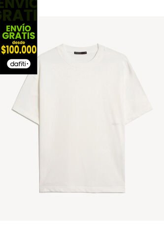 Camiseta Para Hombre Manga Corta Cuello Redondo Color Crema Marca Seven Seven #45092815 Seven Seven