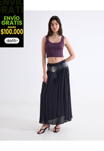 Camiseta Para Mujer Manga Sisa Cuello Redondo Color Café Marca Seven Seven #28096423 Seven Seven