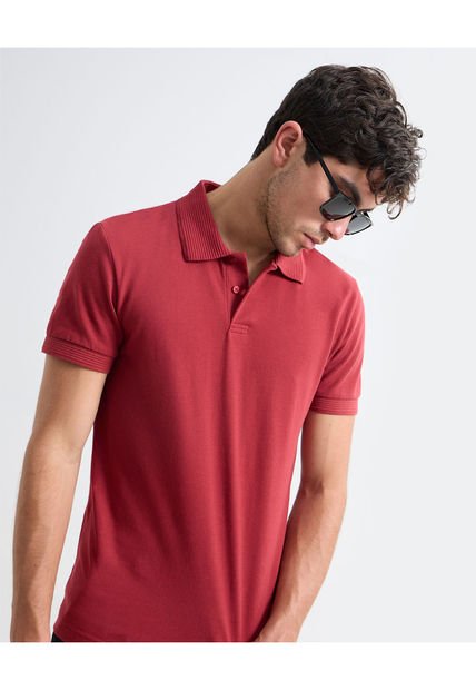 Polo Para Hombre Cuello Tejido  Color Rojo Marca Seven Seven #45110860