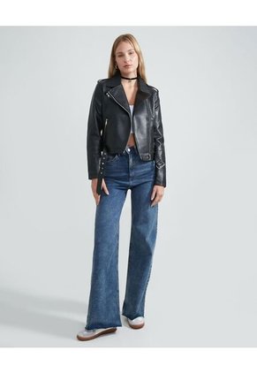 Chaqueta Para Mujer Pu Color Negro Marca Seven Seven #28080644