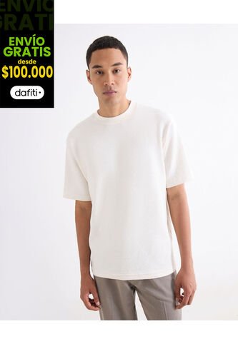 Camiseta Para Hombre Manga Corta Cuello Redondo Color Marfil Marca Seven Seven #45092792 Seven Seven