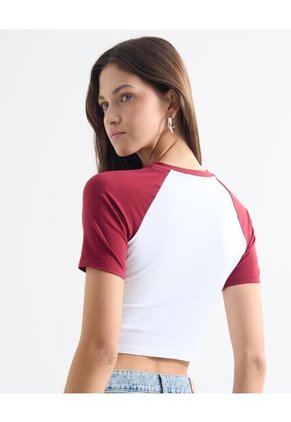 Camiseta Para Mujer Manga Corta Color Marfil Marca Seven Seven #28096171