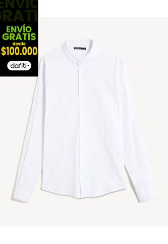 Camisa Para Hombre Manga Larga Sin Bolsillo Cuello Neru Color Hueso Marca Seven Seven #45012218 Seven Seven