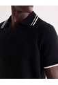 Polo Tejido Fit Regular  Para Hombre Negro Seven Seven de Seven Seven