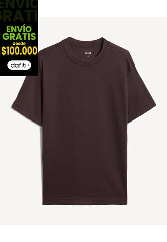 Camiseta Para Hombre Manga Corta Cuello Redondo Color Café Marca Seven Seven #45092842 Seven Seven