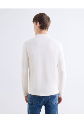 Polo En Tricot  Para Hombre Marfil Seven Seven