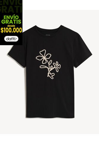 Camiseta Para Mujer Manga Corta Cuello Redondo Color Negro Marca Seven Seven #28096532 Seven Seven