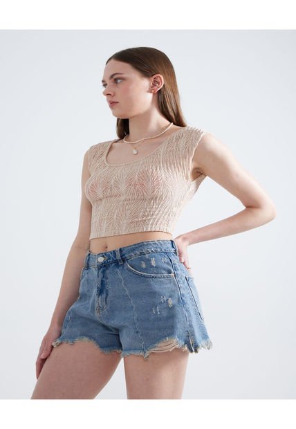 Short Para Mujer  Color Azul  Marca Seven Seven #28190991