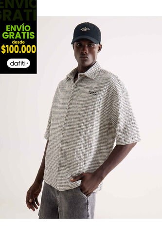 Camisa Para Hombre Manga Corta Sin Bolsillo Cuello Casual M Color Gris Marca Seven Seven #45012190 Seven Seven