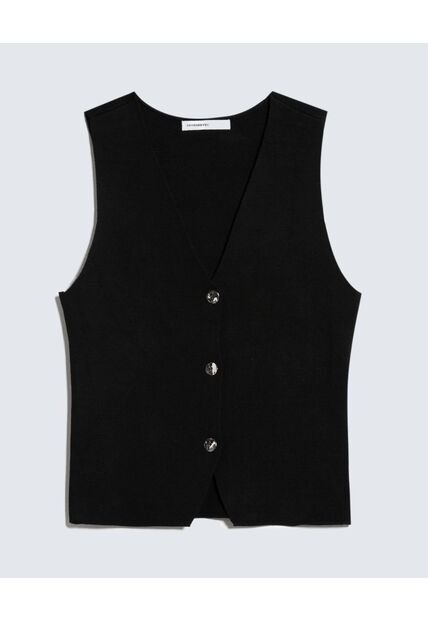 Chaleco Para Mujer Punto Color Negro Marca Seven Seven #28250137