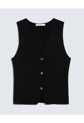 Chaleco Para Mujer Punto Color Negro Marca Seven Seven #28250137