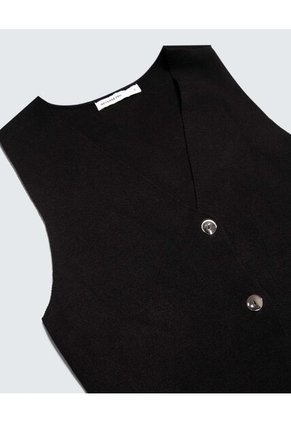 Chaleco Para Mujer Punto Color Negro Marca Seven Seven #28250137