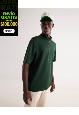 Polo Para Hombre Cuello Mao Sin Bolsillo Color Verde Marca Seven Seven #45110926 Seven Seven