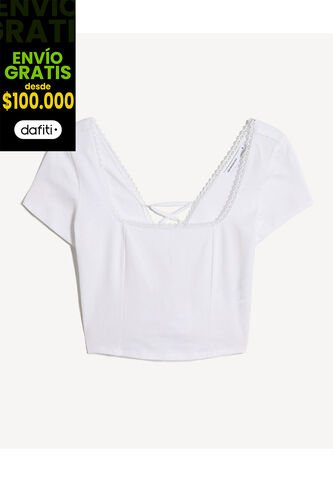Camiseta Para Mujer Manga Corta Moda Color Blanco Marca Seven Seven #28096469 Seven Seven