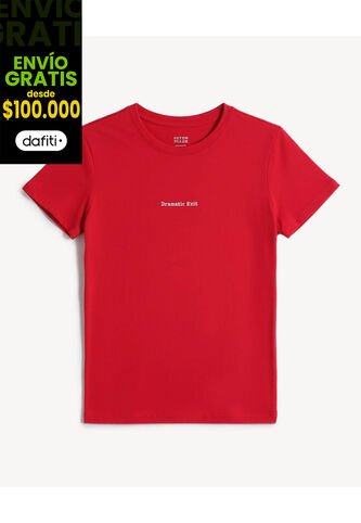 Camiseta Para Mujer Manga Corta Cuello Redondo Color Rojo Marca Seven Seven #28096544 Seven Seven