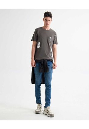 Camiseta Para Hombre Manga Corta Cuello Redondo Color Gris Marca Seven Seven #45092666