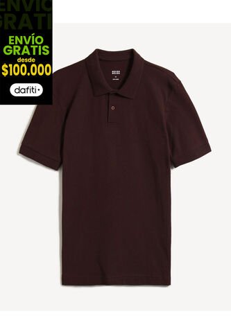 Polo Para Hombre Cuello Tejido Sin Bolsillo Color Vino Marca Seven Seven #45110936 Seven Seven