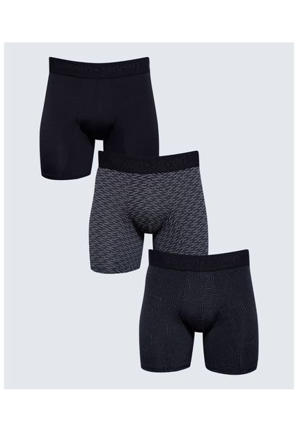 Boxer Para Hombre Filete Medio Color Negro Marca Seven Seven #45000362