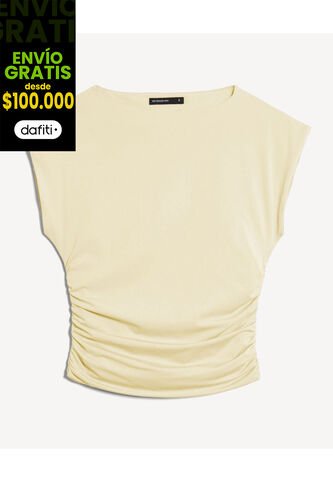 Camiseta Para Mujer Manga Corta Cuello Redondo Color Amarillo Marca Seven Seven #28096618 Seven Seven