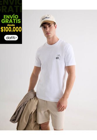 Camiseta Para Hombre Manga Corta Cuello Redondo Color Crudo Marca Seven Seven #45092824 Seven Seven