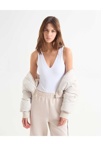 Camiseta Para Mujer Manga Sisa Cuello V Color Blanco Marca Seven Seven #28096187