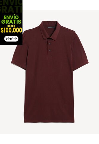 Polo Para Hombre Cuello Maquina Sin Bolsillo Color Vino Marca Seven Seven #45110940 Seven Seven