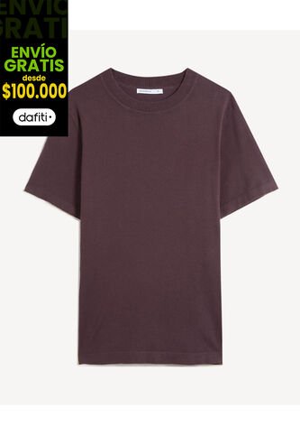 Camiseta Para Hombre Manga Corta Cuello Redondo Color Café Marca Seven Seven #45092772 Seven Seven