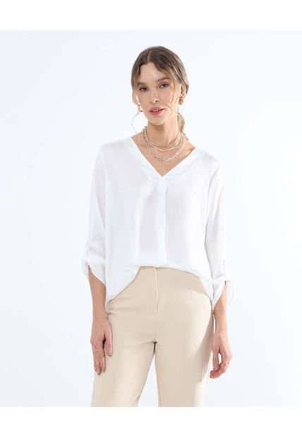 Blusa Para Mujer Manga 3/4 Color Blanco Marca Seven Seven #28123591