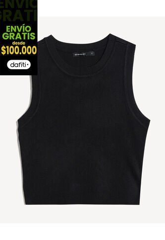 Camiseta Para Mujer Manga Sisa Cuello Redondo Color Negro Marca Seven Seven #28096418 Seven Seven