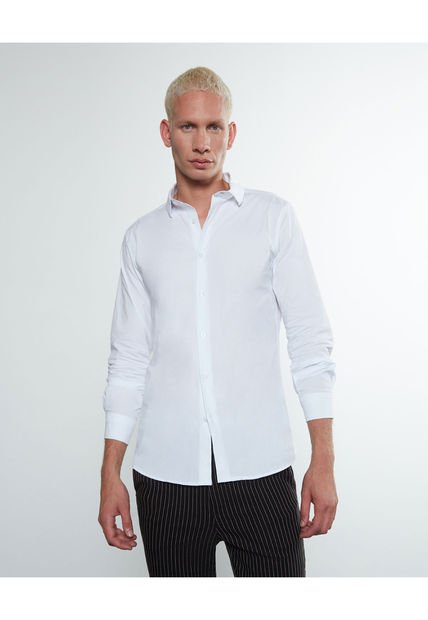 Camisa Para Hombre Manga Larga Cuello Casual M Color Crudo Marca Seven Seven #45010676
