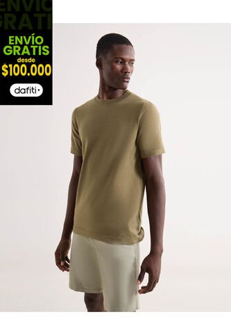 Camiseta Para Hombre Manga Corta Cuello Redondo Color Verde Marca Seven Seven #45092773 Seven Seven